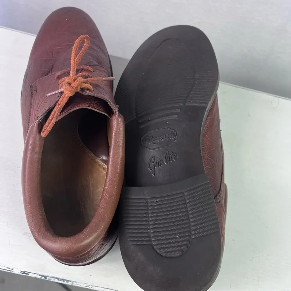 TAUER & JOHNSON Shoes Oxford Mens 12 Brown Handcrafted Leather Lace Up
